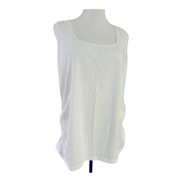 VENUS White Side Ruched Tank Top - Picture 1 of 4